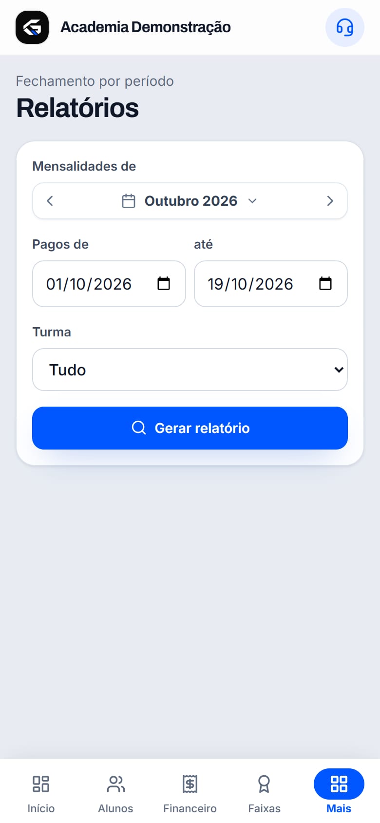 O fechamento do mês